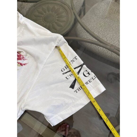 Grunt Style White Patriotic T-Shirt With American Flag Eagle Print Size Large - Picture 4 of 6